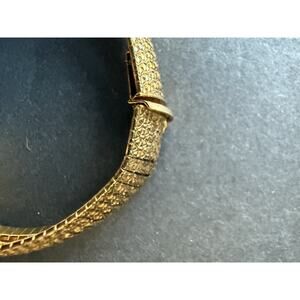 Vintage Bangle Bracelet Bronze Gold Tone Made In Italy Stackable Minimalist 7.5”